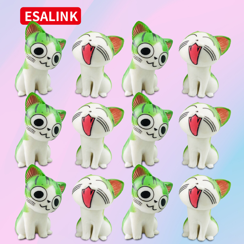 Green smiling cat trendy play doll gift decoration