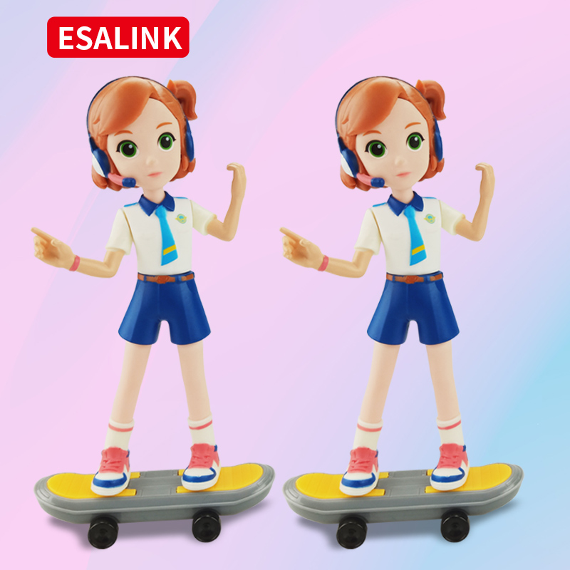 Skateboard girl doll with headphones